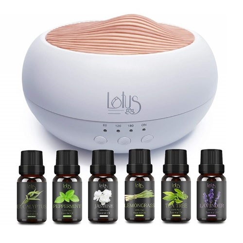 Aroma Diffuser Lotus 250ml (+ 6 x Essential Oils Pk) Chill Out With Oil